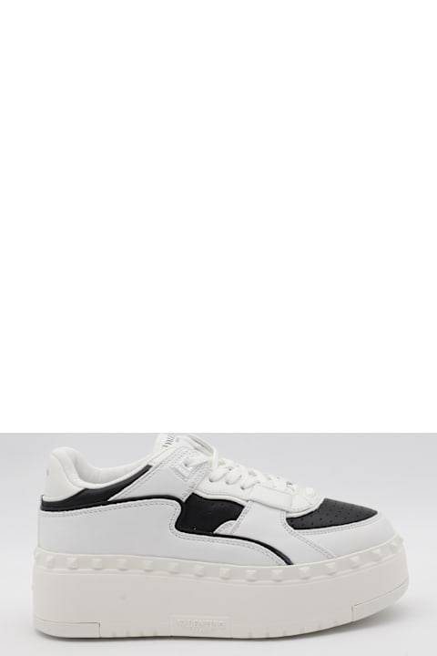 Valentino Garavani Shoes for Women Valentino Garavani White And Black Leather Sneakers