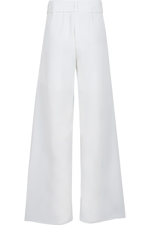 Monnalisa for Kids Monnalisa White Trousers For Girl With Bow Belt