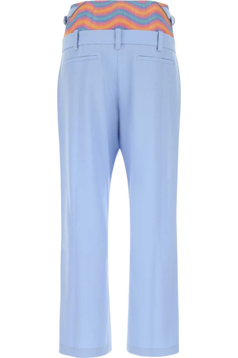 Bluemarble for Men Bluemarble Pastel Light Blue Wool Wide-leg Swim Pant