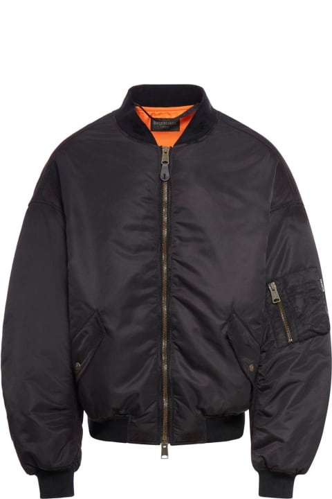 Balenciaga Coats & Jackets for Men Balenciaga Off-shoulder Zipped Bomber Jacket