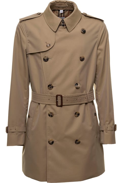 Burberry Coats & Jackets for Women Burberry Beige Trench Coat With Belt In Cotton Poplin Man