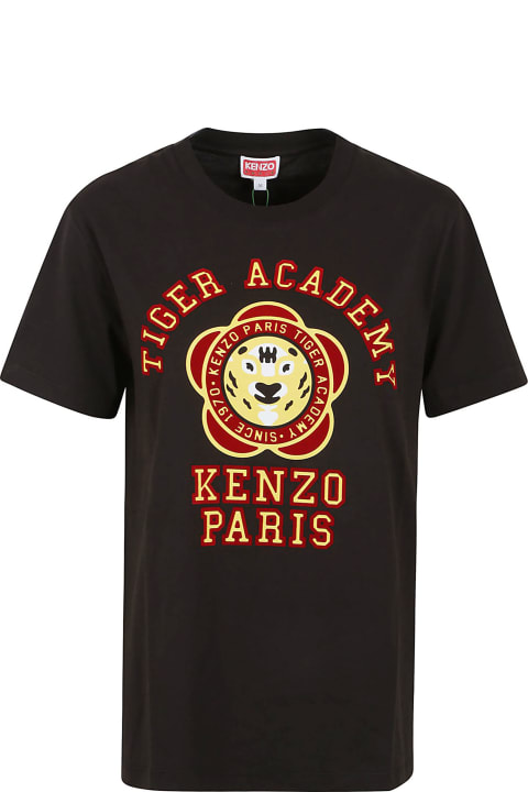 Kenzo for Women Kenzo Logo Flocked Crewneck T-shirt