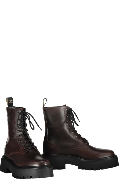 Boots for Women Celine Leather Combat Boots