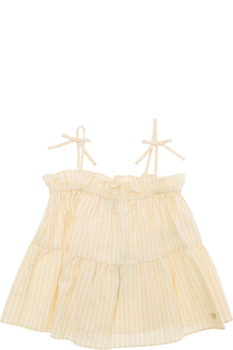Emporio Armani for Kids Emporio Armani Yellow Flounced Top With Straps In Cotton Girl