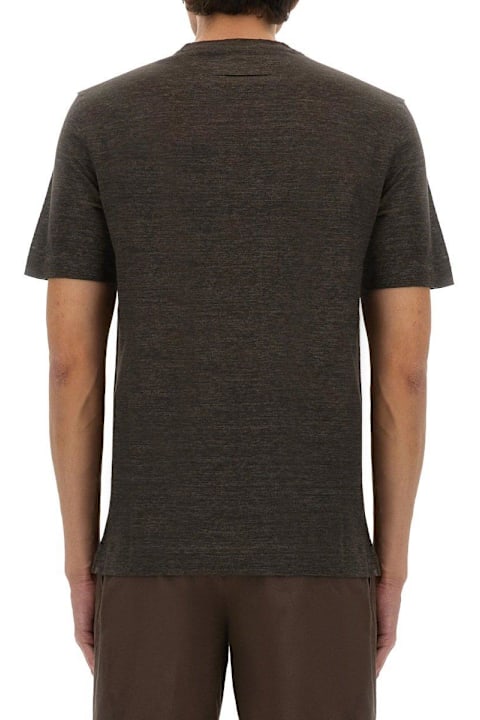 Zegna ملابس علوية لـ القسم الرجالي Zegna Oasi Lino T-shirt