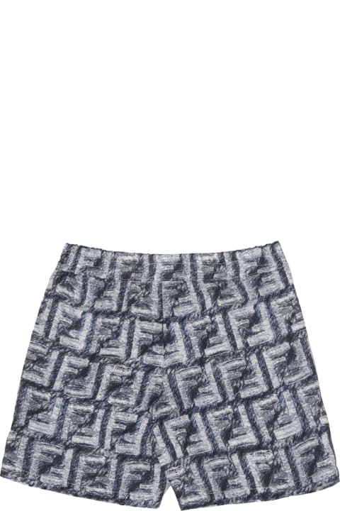 Bottoms for Baby Girls Fendi Shorts With Blue Monogram Motif