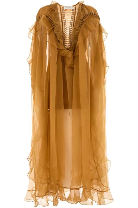 Zimmermann for Kids Zimmermann Orange Organza Balance Dress