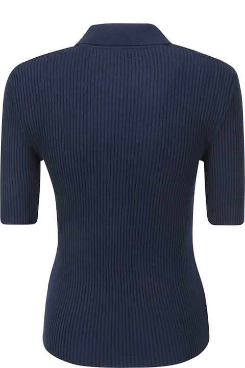 A.P.C. Topwear for Women A.P.C. Blue 'danae' Ribbed Polo Shirt