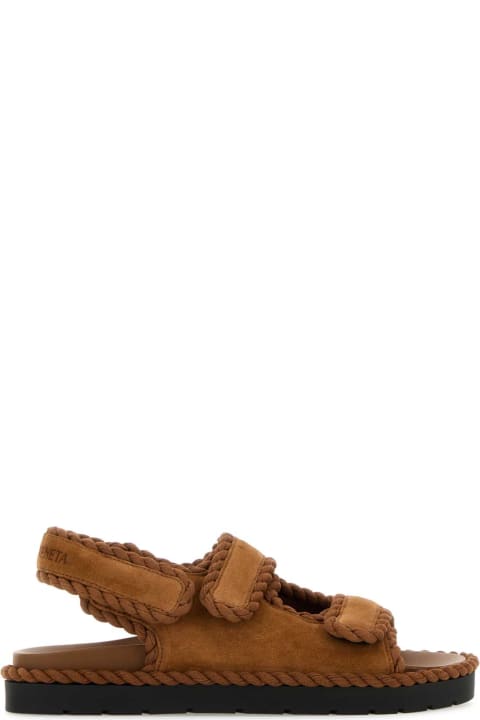 Bottega Veneta Sandals for Women Bottega Veneta Caramel Suede Jack Sandals