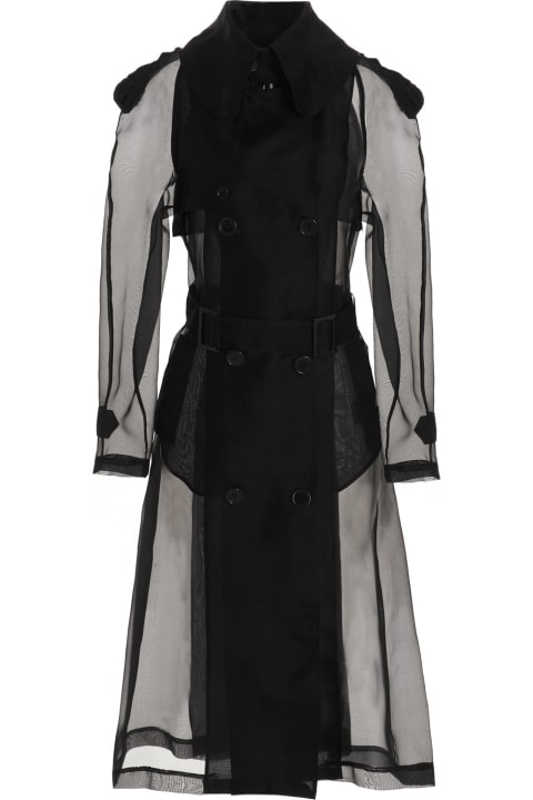 Double-breasted Organza Trench Coat