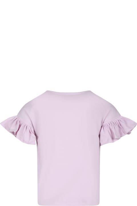 Molo T-Shirts & Polo Shirts for Girls Molo Pink T-shirt For Girl With Seal Print