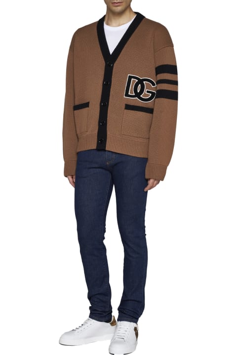 Dolce & Gabbana Sweaters for Men Dolce & Gabbana Wool Cardigan With Logo