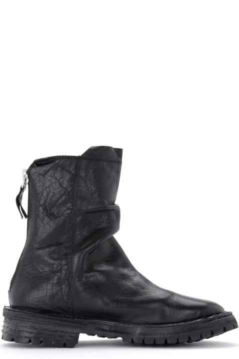 Moma Bufalo Woman's Ankle Boot In Black Leather