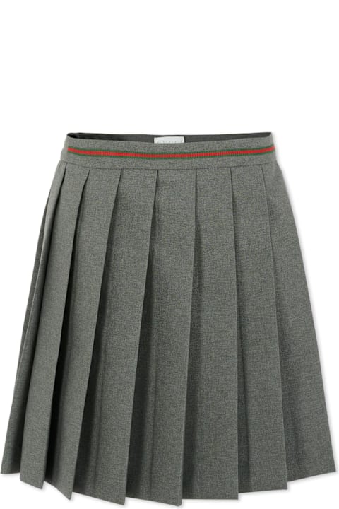 Homeware Gucci Grey Skirt For Girl With Web Detail