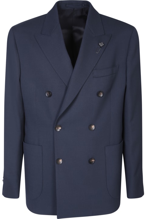 Lardini for Men Lardini Double-breasted Blue Jacket