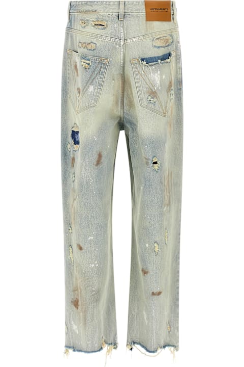 VETEMENTS for Men VETEMENTS 'blue Trashed Big Shape' Jeans