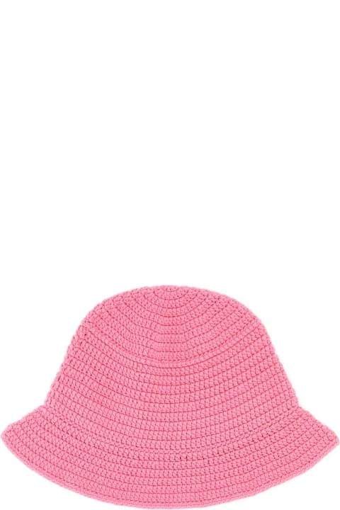 Hats for Women Burberry Pink Crochet Bucket Hat