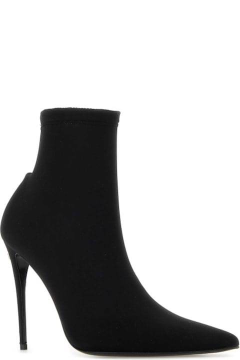 Dolce & Gabbana Black Fabric Ankle Boots