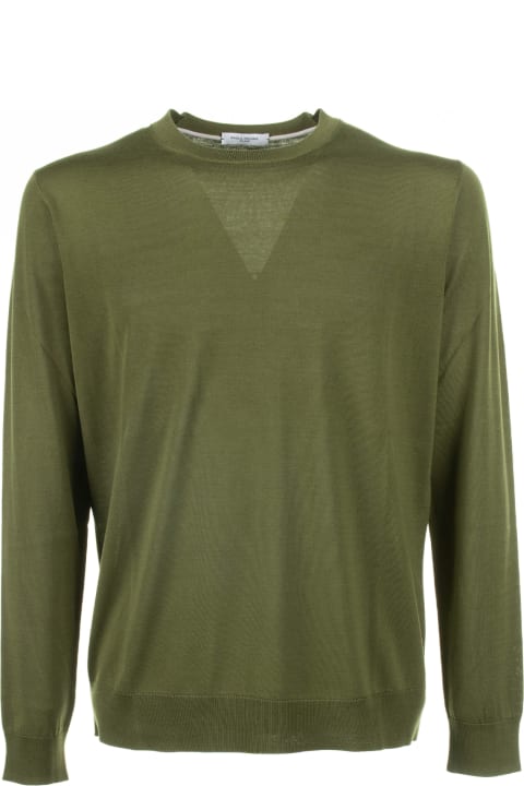 Paolo Pecora Clothing for Men Paolo Pecora Green Crew-neck Sweater In Cotton And Silk