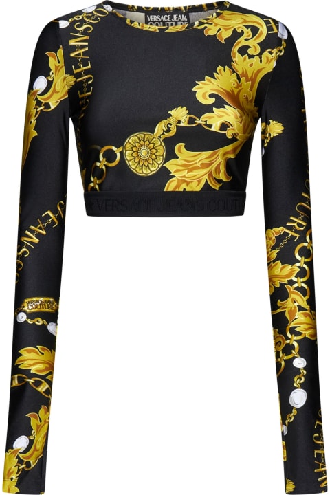 Versace Jeans Couture for Women Versace Jeans Couture Logo Couture-print Crop Top
