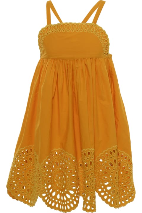 Dresses for Girls Stella McCartney Kids Emroidered Yellow Dress