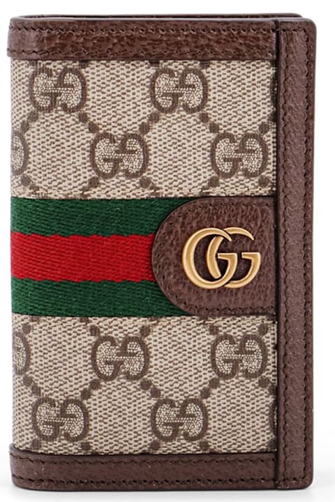 Gucci Accessories for Men Gucci Gg Supreme Fabric And Leather Card Holder