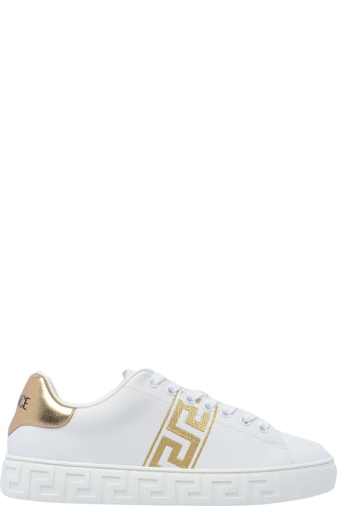 Shoes Sale for Women Versace Greca Embroidered Sneakers