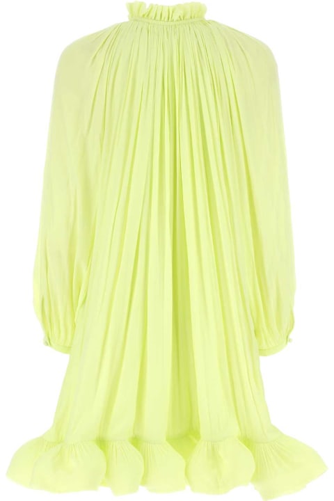 Topwear for Women Lanvin Fluo Yellow Charmeuse Mini Dress