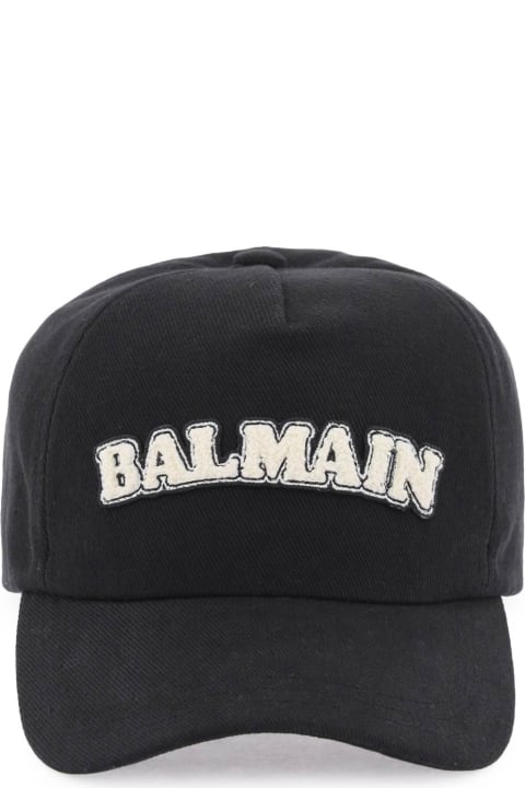 Coats & Jackets for Men Balmain Terry Logo Baseball Cap
