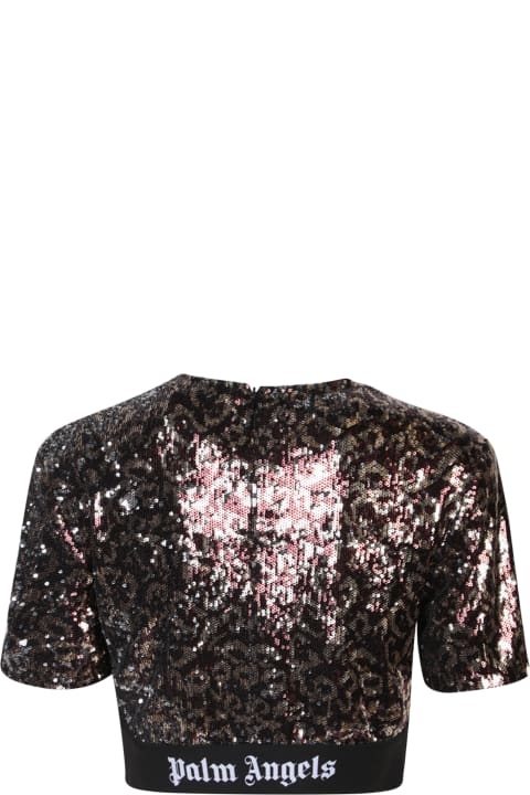 Palm Angels Topwear for Women Palm Angels Sequin Embellished Cropped Top