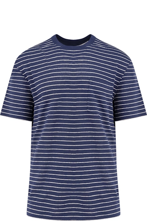 メンズ Brunello Cucinelliのトップス Brunello Cucinelli Striped Linen Stretch Jersey T-shirt