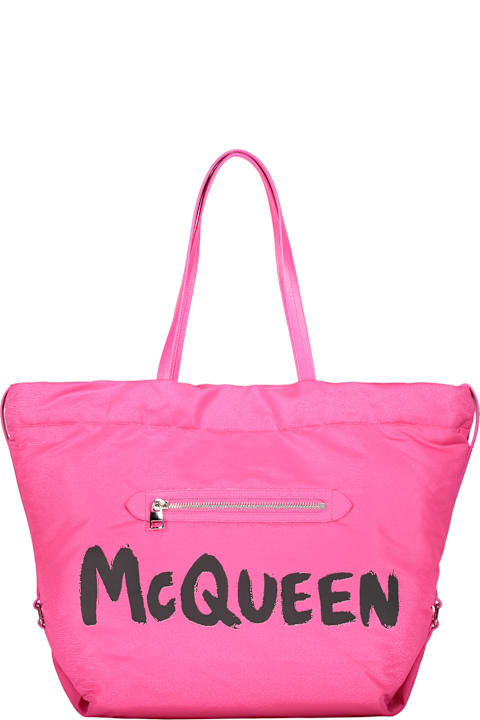 Homeware Alexander McQueen Pink Tote Bag With Bold Trendy Logo