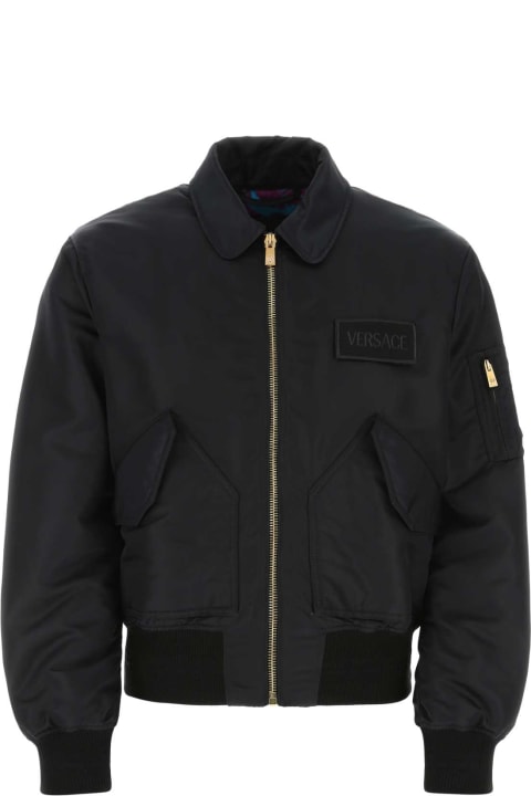 Coats & Jackets for Men Versace Black Nylon Padded Jacket