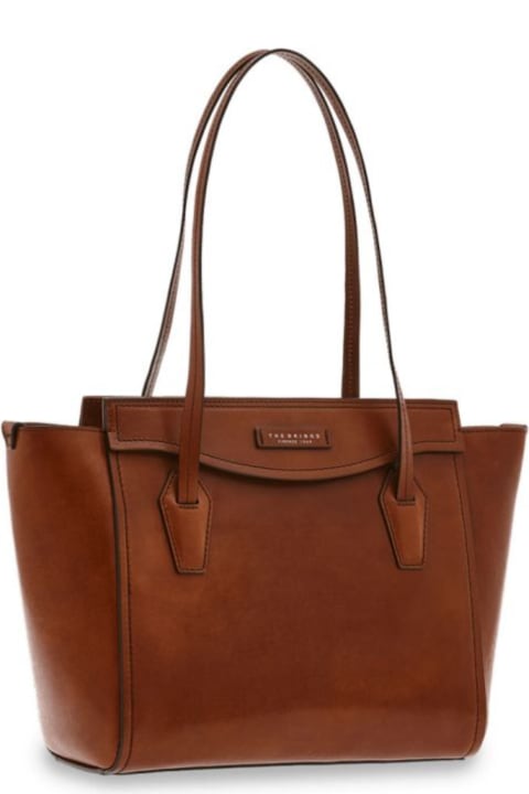 The Bridge Woman's Brown Leather Shopper With Logo