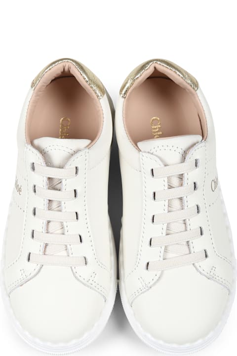 أدوات منزلية Chloé Ivory Sneakers For Girl With Logo