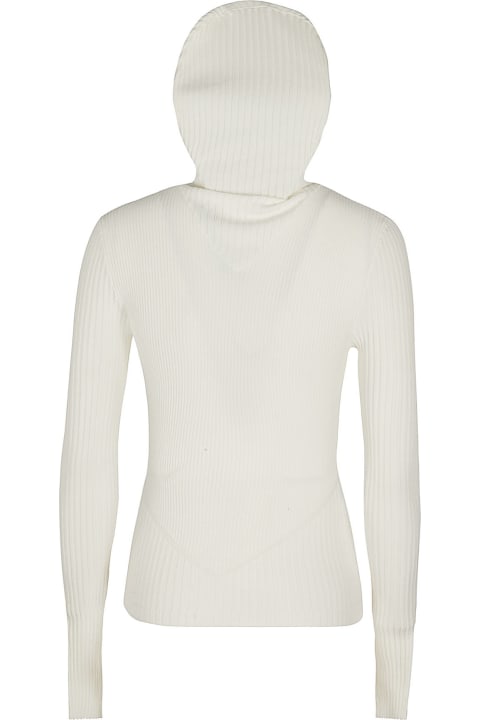 ANDREĀDAMO Sweaters for Women ANDREĀDAMO Ribbed Knit Hoodie Top