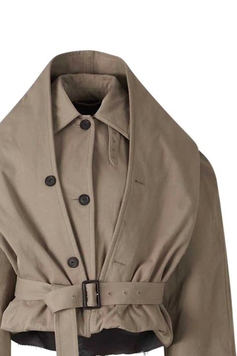 Balenciaga Clothing for Women Balenciaga Cotton Twill Reverse Hooded Trench Coat
