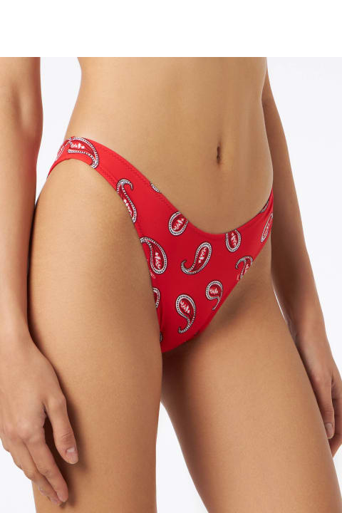 أدوات منزلية MC2 Saint Barth Woman Cheeky Swim Briefs With Paisley Print
