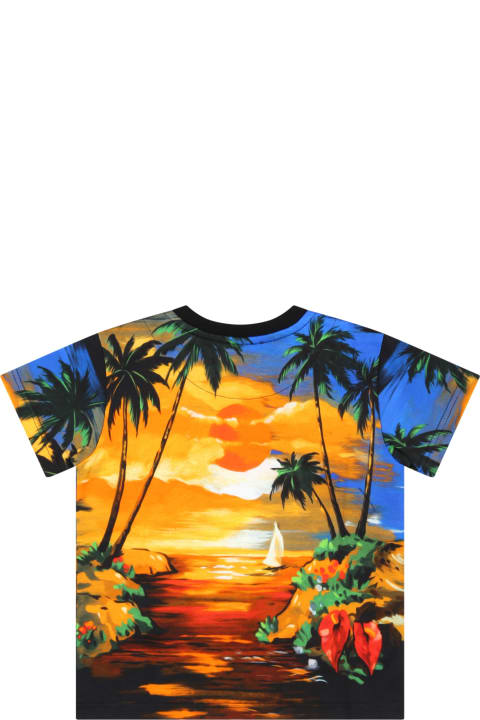 Dolce & Gabbana for Kids Dolce & Gabbana Multicolor T-shirt For Baby Boy With Sunset
