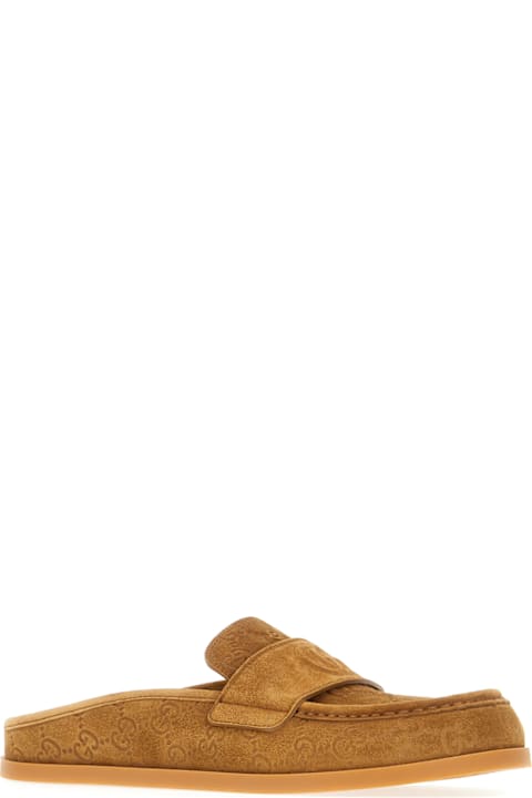 Gucci Shoes for Women Gucci Camel Suede Slippers