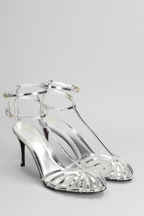 Anna 80 Sandals In Silver Leather