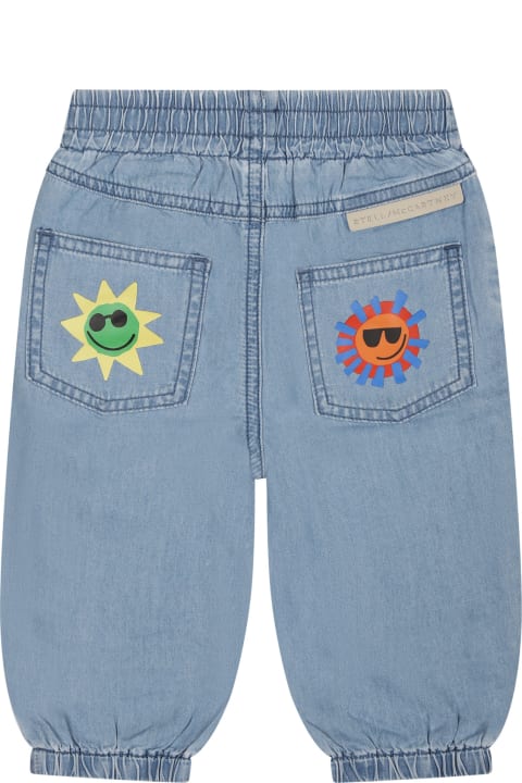 Stella McCartney Kids Kids Stella McCartney Kids Denim Jeans For Baby Boy With Multicolor Sun