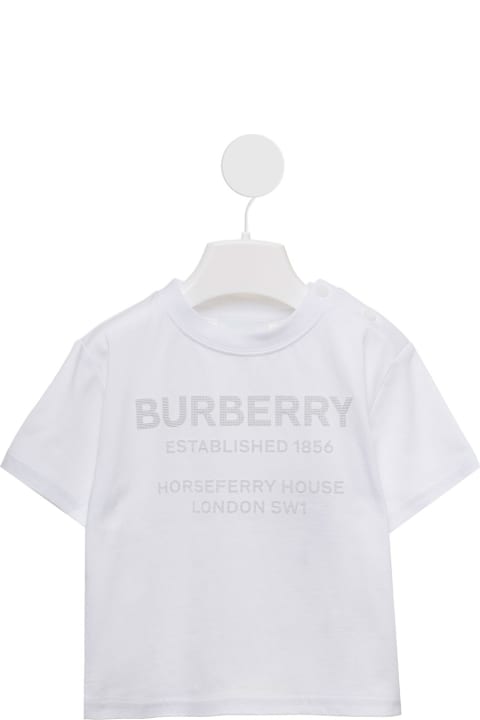 Burberry Kids Baby Boy's White Cotton T-shirt With Logo