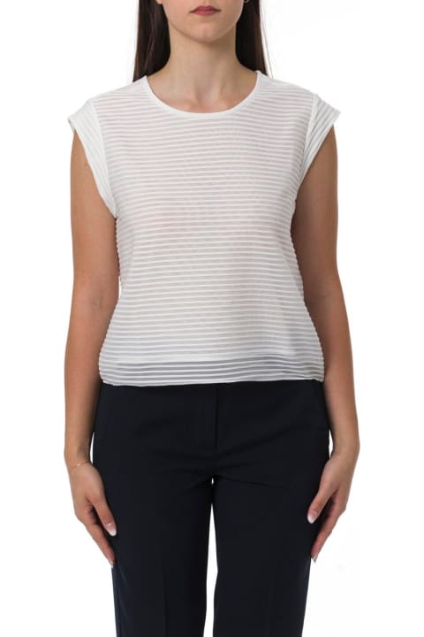 Topwear for Women Emporio Armani Horizontal Striped Sleeveless Top