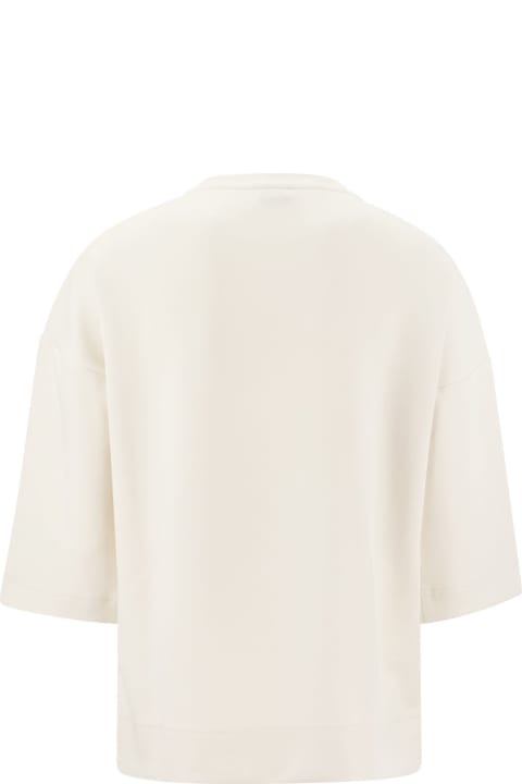 Crew-neck Sweatshirt With Glitter Logo Print