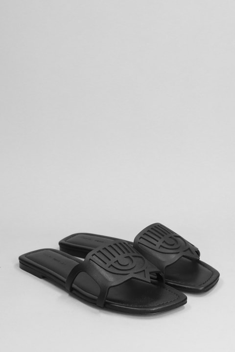 Chiara Ferragni Sandals for Women Chiara Ferragni Penelope Flats In Black Leather