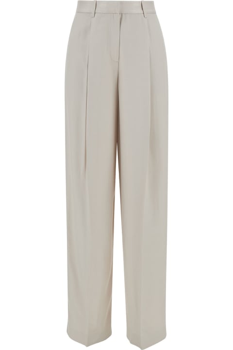 Theory Clothing for Women Theory White Pants With Pinces Detail At The Front In Viscose Woman