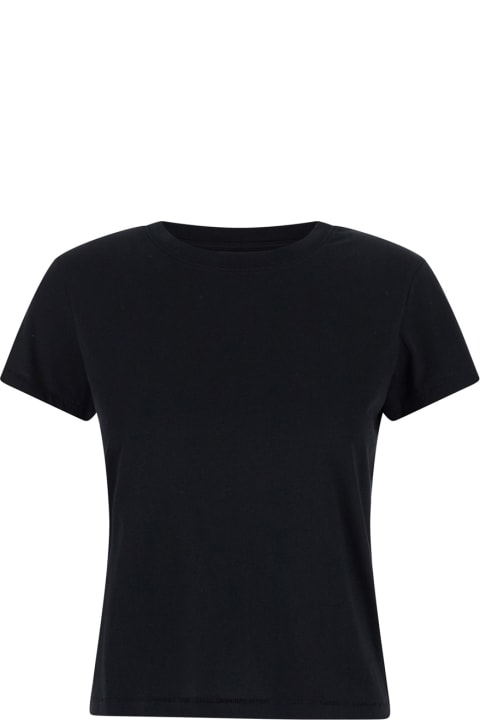 Frame Topwear for Women Frame Black Crewneck T-shirt In Jersey Woman