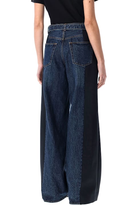 Sacai الجينز لـ السيدات Sacai Wide Denim Pant