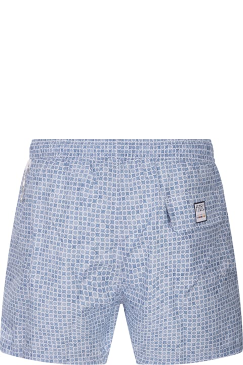 Fedeli for Men Fedeli Swim Shorts With Micro Pattern Of Polka Dots And Flowers